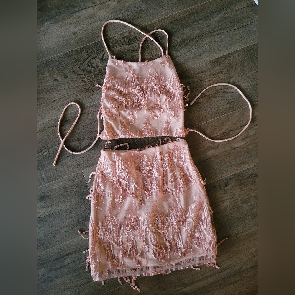 Lulus Blush Pink Fringe Set